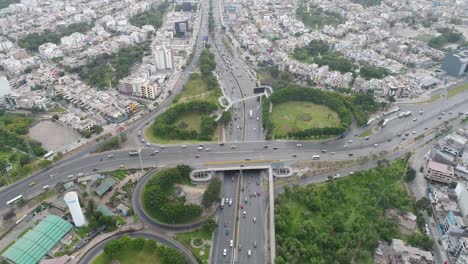 aerial video of panamericana highway in lima peru. image of transport junction and city.