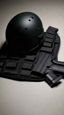 close-up view of black firearm