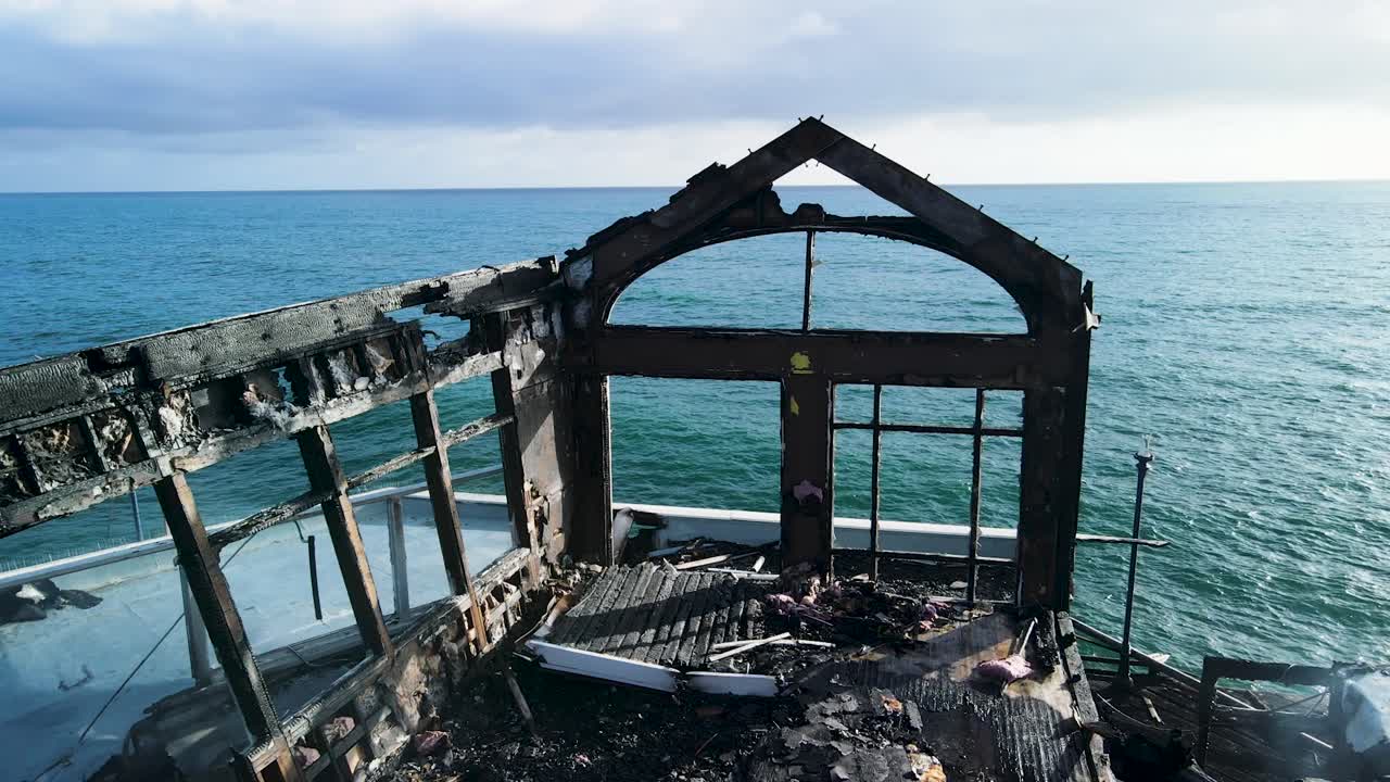 burned ruins of oceanside pier