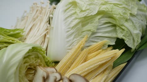 Ingrediente-De-Verduras-Shabu,-Primer-Plano