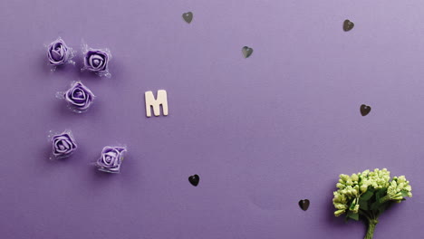 mom text on purple layer