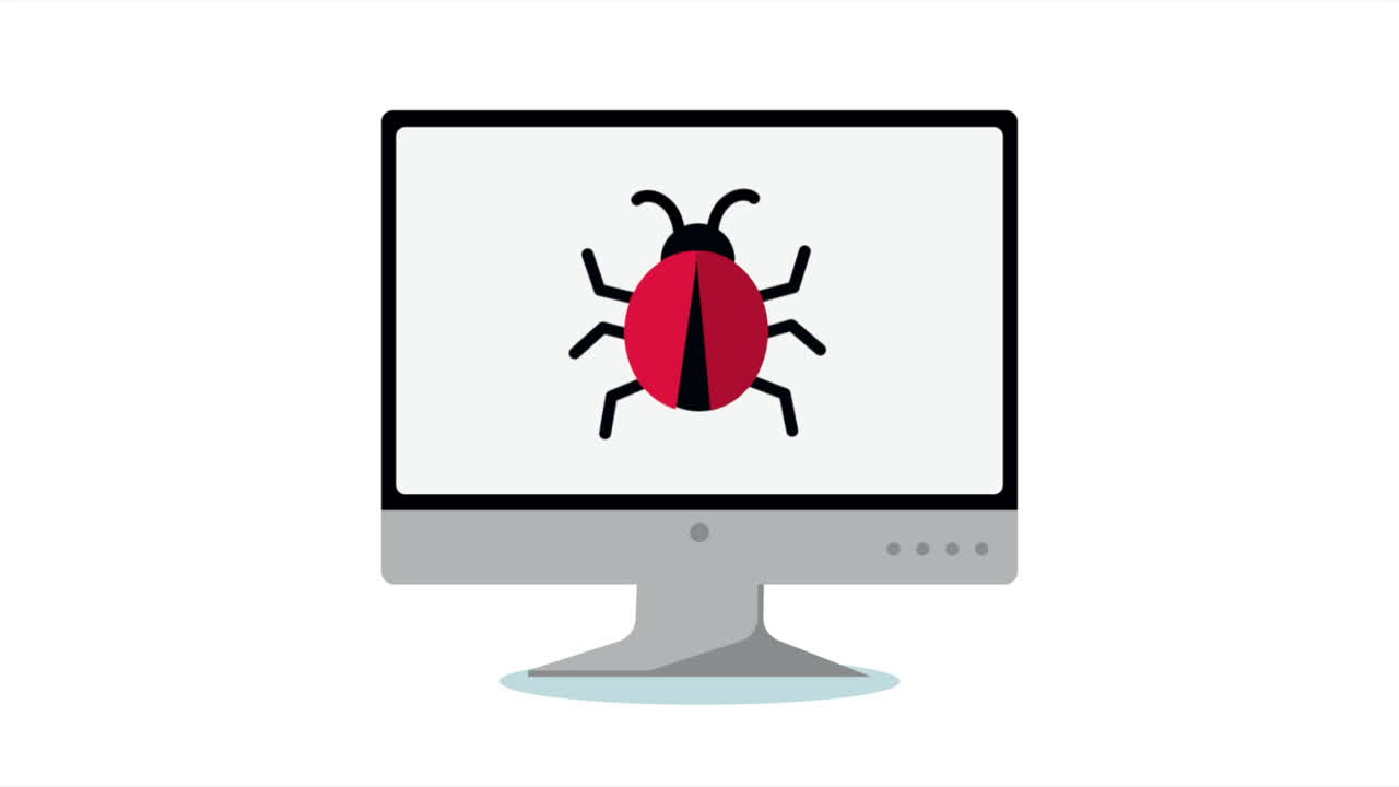 데스크 사이버 보안 애니메이션의 버그