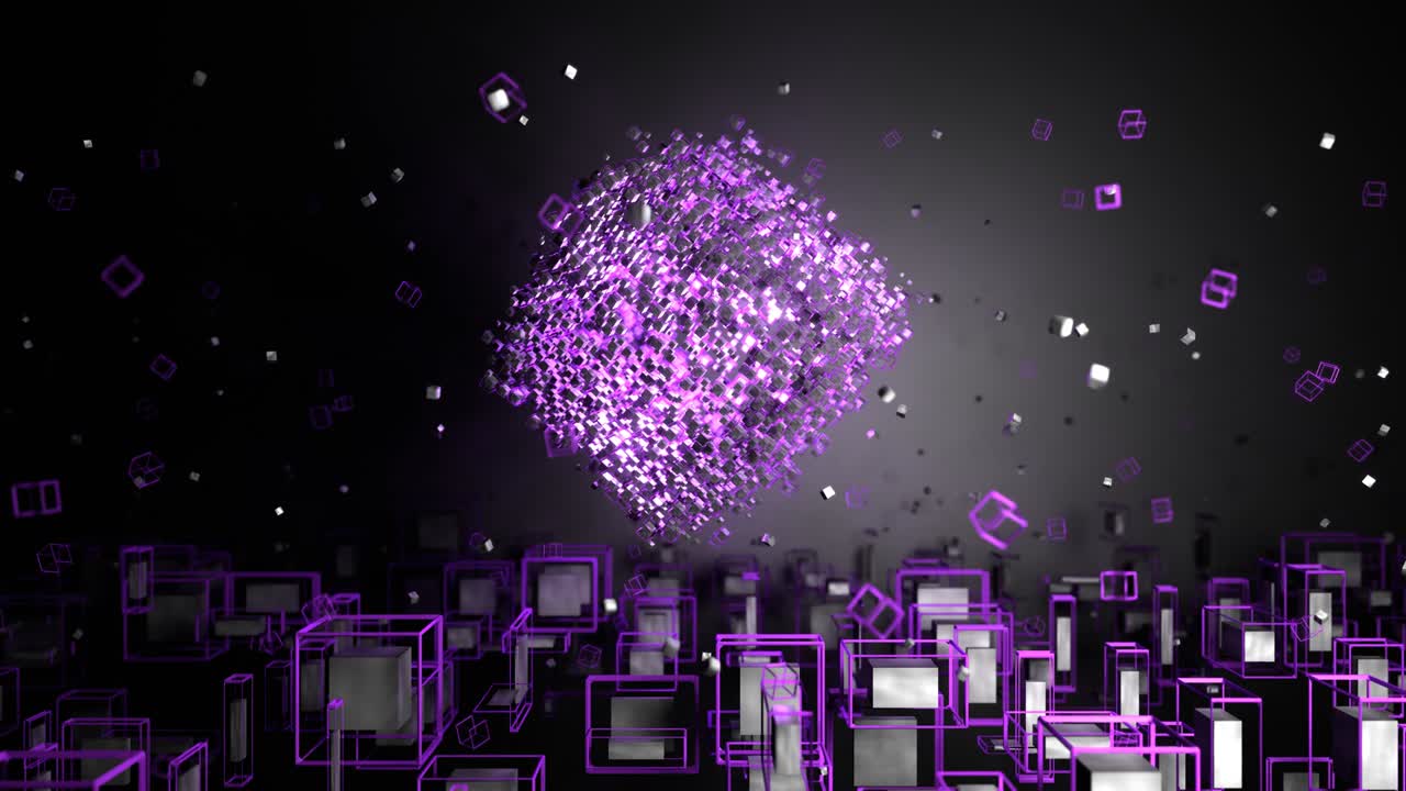 4K Abstract 3d geometric shapes loop animation. Modern background, seamless motion design, screensaver, backdrop