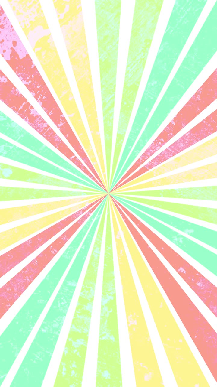 Animated Pastel Sunburst Pattern with Distressed Grunge Texture