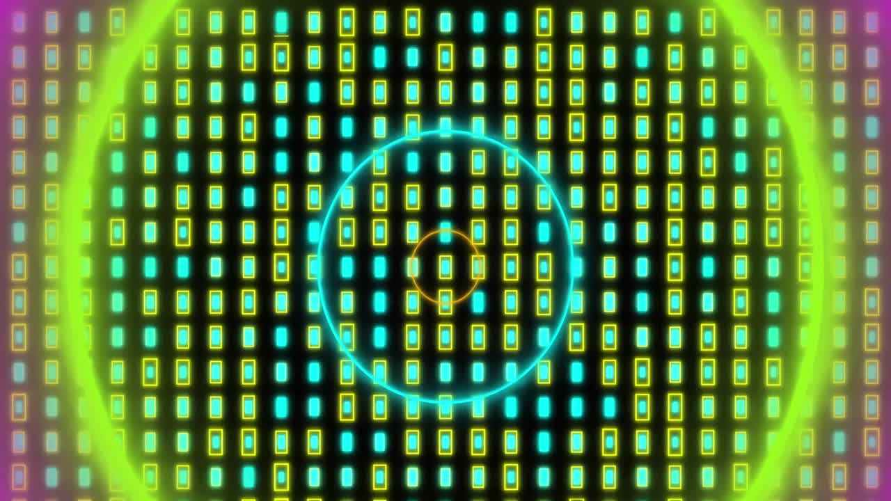 animación de formas en movimiento sobre fondo negro