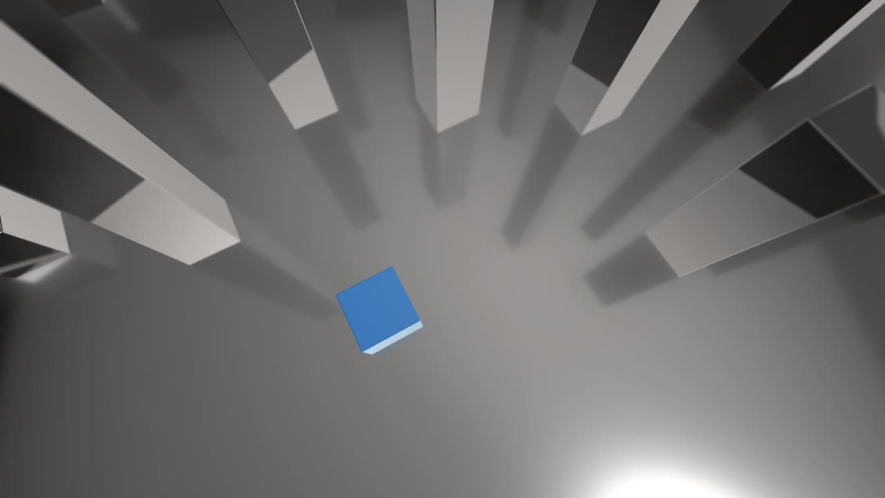 3d 파란색과 빨간색 바 다이어그램을 비교하여 100%와 0%까지 성장합니다.