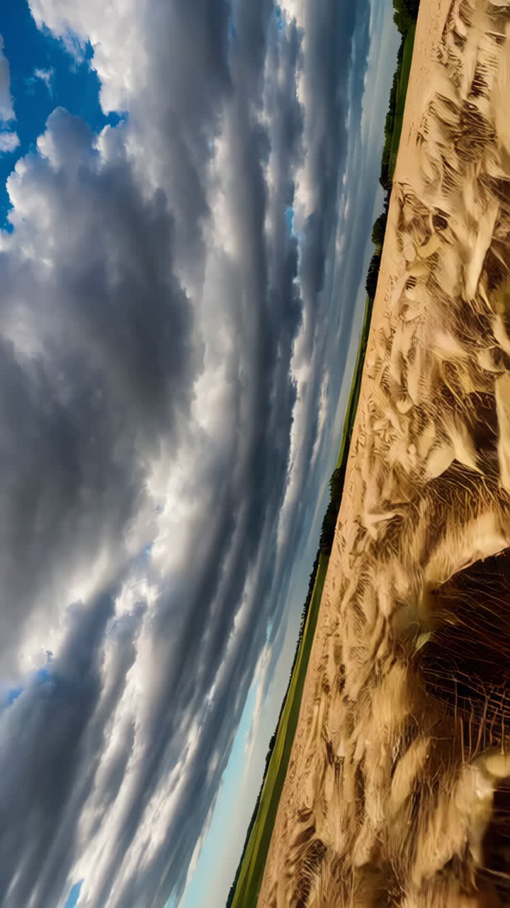 Golden Wheat Field Under a Stormy Sky