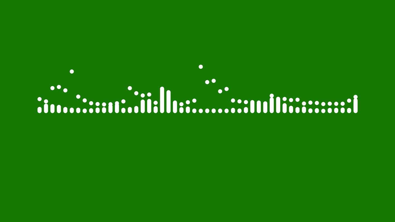 Animated White Audio Waveform on Green Background