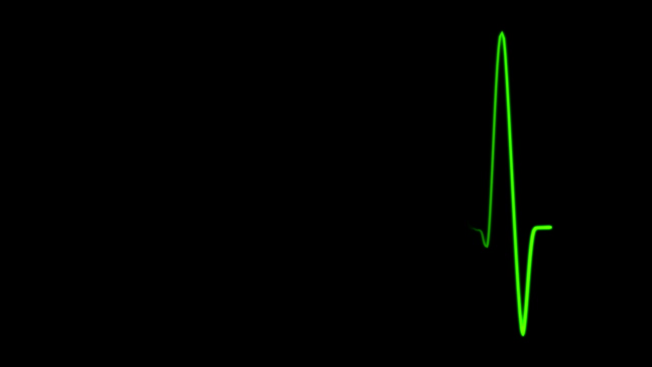 Cardiograma, cardiógrafo, pantalla de osciloscopio, bucle 4K