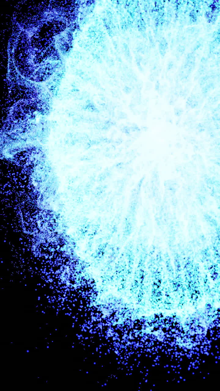 explosión azul abstracta en el espacio