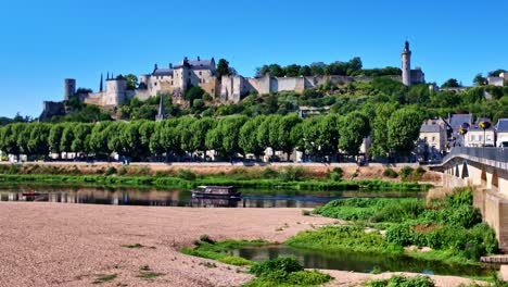 forteresse royale de chinon aka royal fortress of chinon on a hilltop from the vienne river, indre-et-loire, france