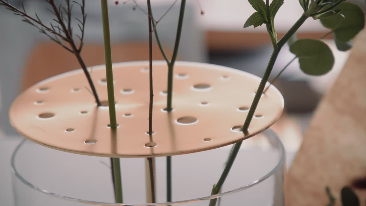 Young female decorating a Vase  With fresh Flowers, Floral Bouquet On The Table Inside Detail Shot 4K
Danish Design Vase