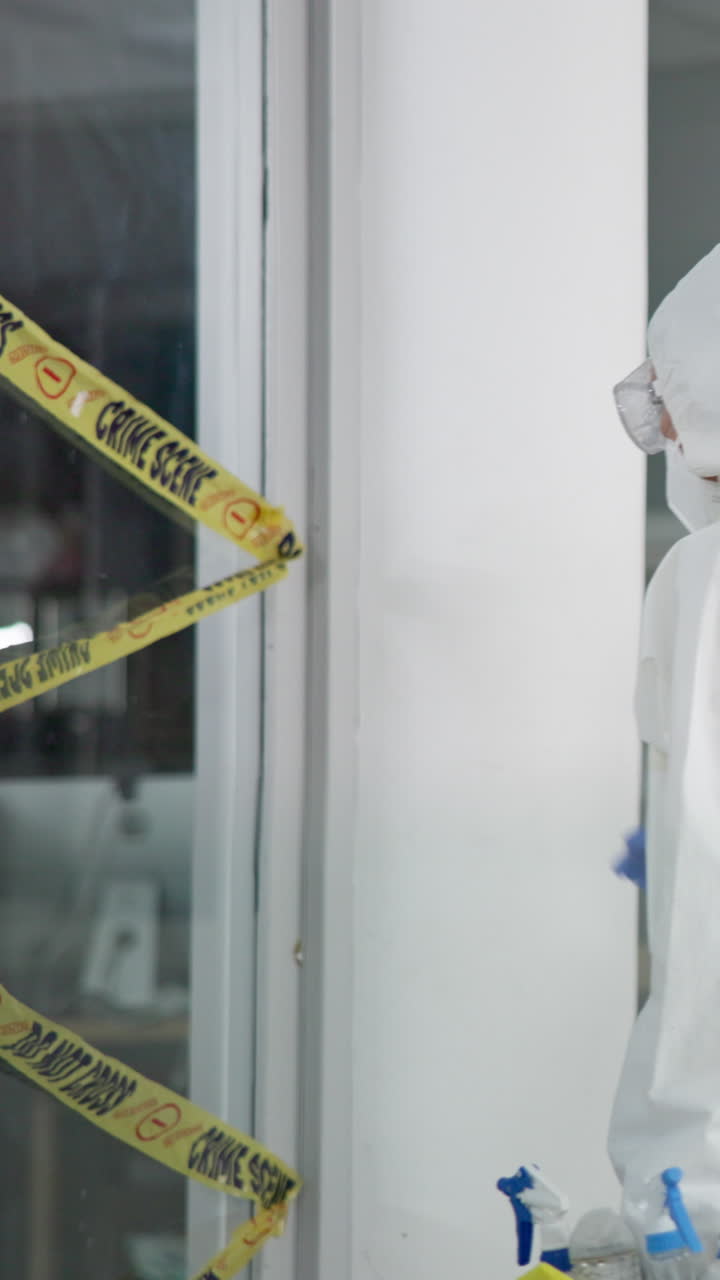 Forensic Scientist Investigating Crime Scene