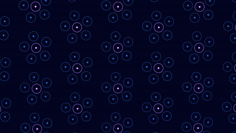 patrón circular simétrico en azul y negro con círculos superpuestos
