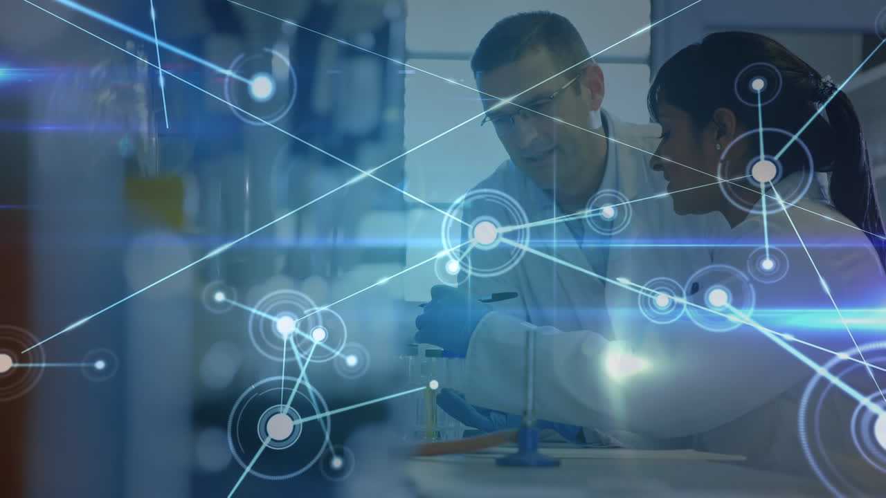 Animation of network of connections over diverse doctors talking
