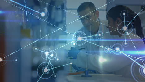 animation of network of connections over diverse doctors talking