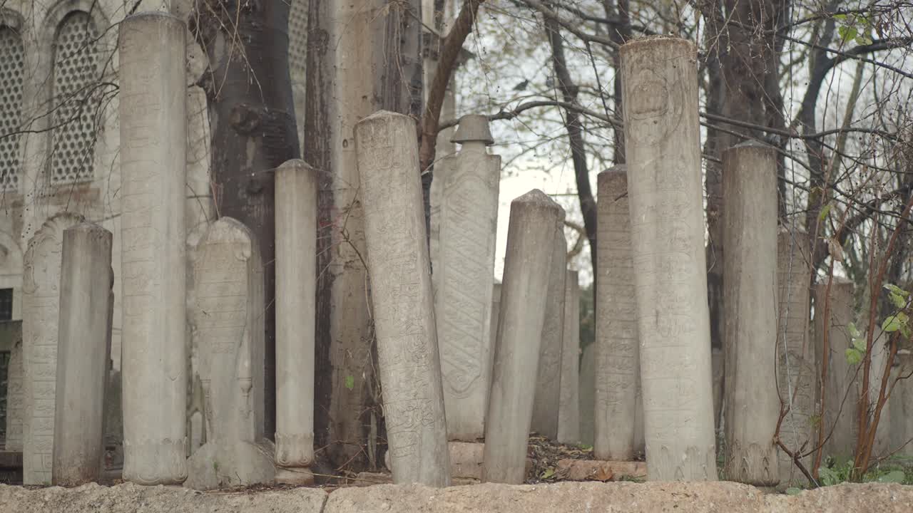 Ancient Ottoman Tombstones in a Historic Cemetery