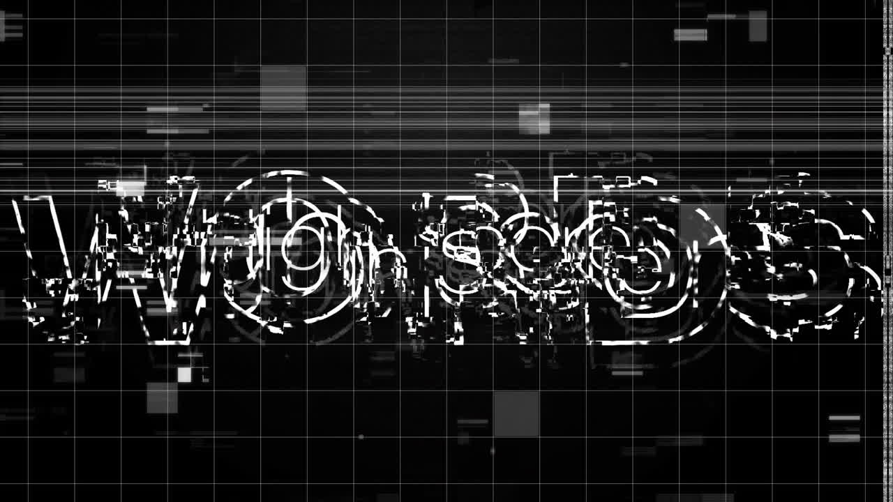 Animation of high score text and interference on black background