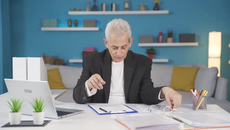 home office worker man taking a break from his work.