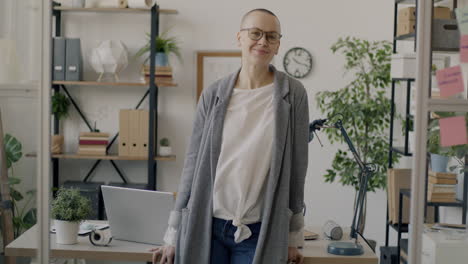 woman in a modern home office