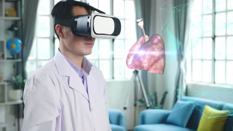 doctor using vr to view lungs