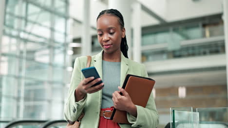 Phone,-happy-and-businesswoman-networking