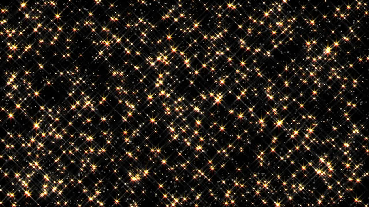 4k Glittering Gold Dust. Looped Overlay