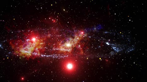 las galaxias que brillan intensamente se mueven en el universo
