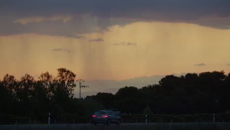 traffic on a suburban highway