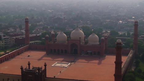 aerial view of the badshahi mosque in lahore, pakistan