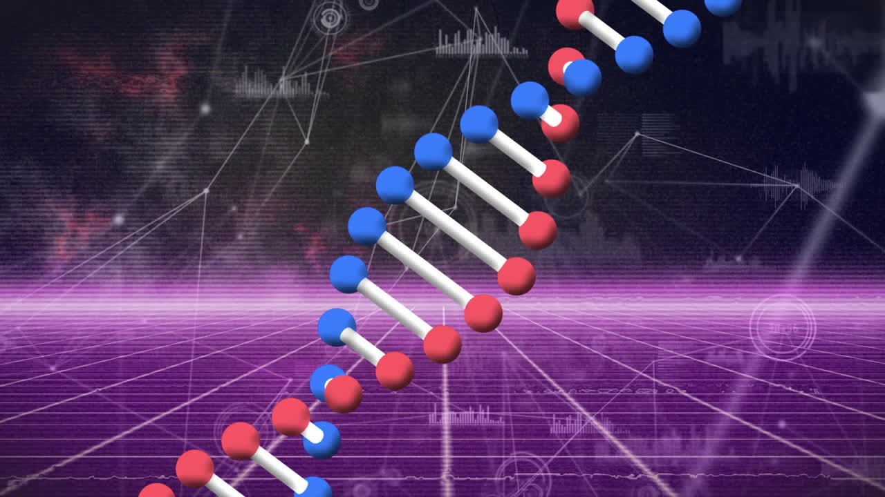 Dna structure spinning over network of connections and data processing against grid network