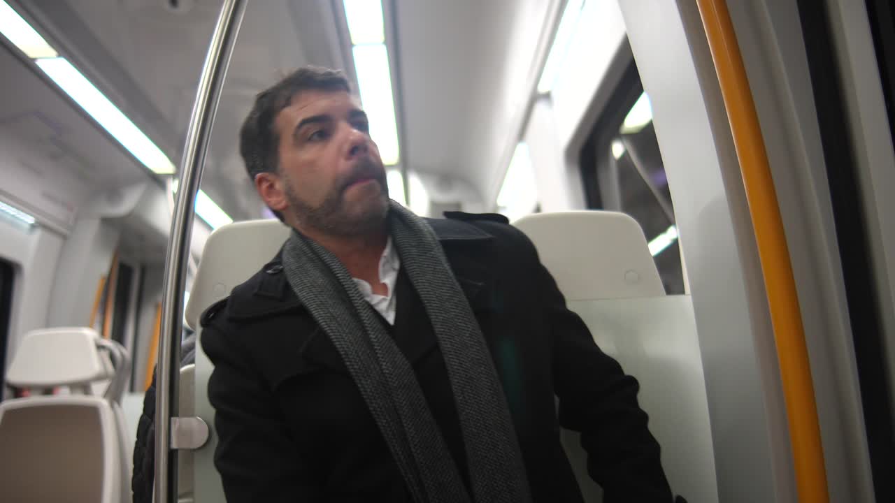 Man on Subway Train