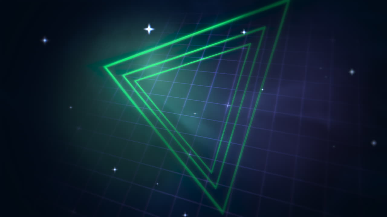 추상적 인 배경 6 공간에서 모션 복고풍 삼각형