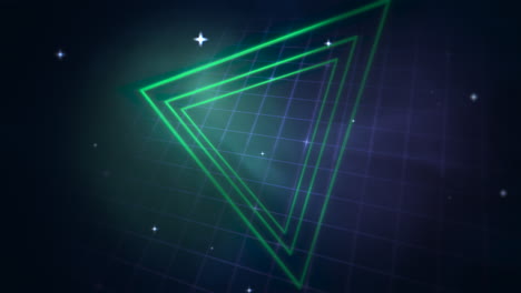 motion retro triangle in space with abstract background 6