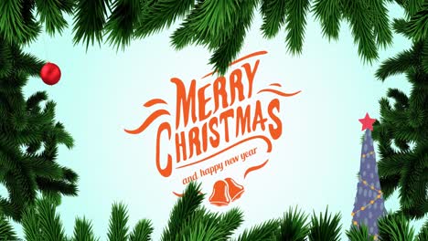 Animation-of-christmas-greetings-over-green-background
