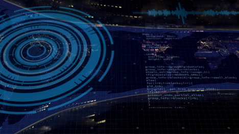 animation of digital data processing over black background