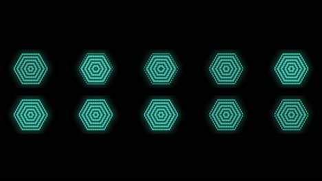 hexagons pattern with pulsing neon green led light 6