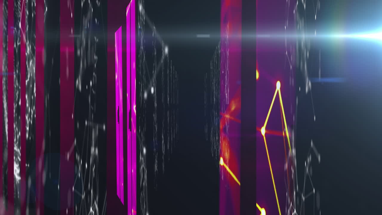 animación de formas que se mueven sobre un fondo negro