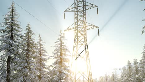 línea eléctrica al amanecer