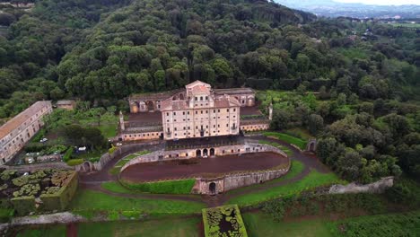 aerial orbit villa aldobrandini with baroque style garden, frascati