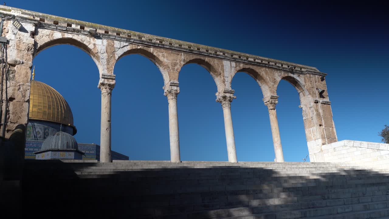 바위 예루살렘 이스라엘 이슬람 이슬람에 돔에서 아치