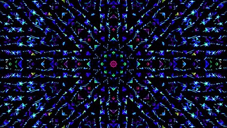 Beautiful abstract kaleidoscope that shines, a radiant light that regulates the subtle movements