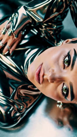 metallic fashion portrait