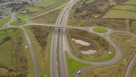 Aerial-view-of-the-motorway-M18-beside-Gort