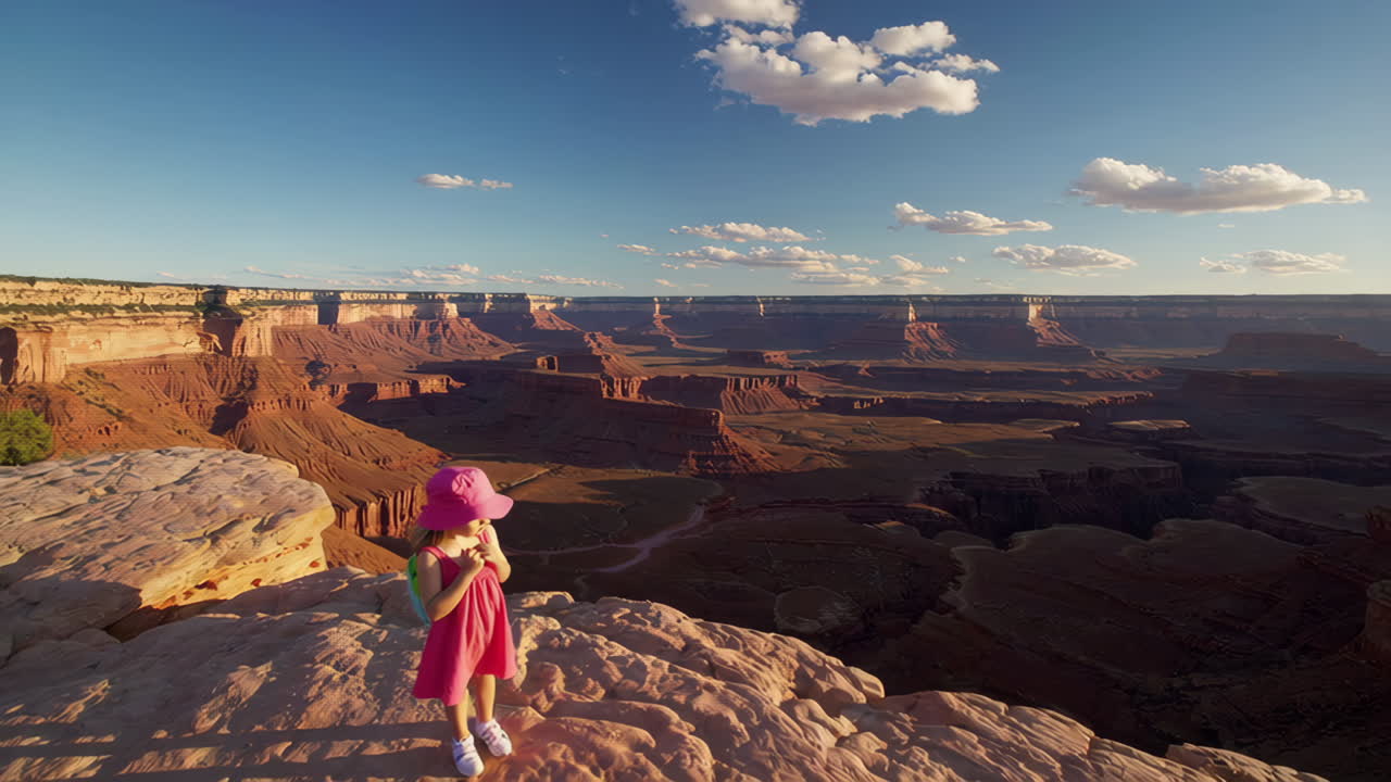 Young Girl Enjoying the Vast Canyon Landscape at Dead Horse Point State Park