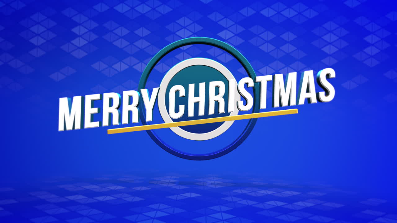 feliz navidad texto sobre triángulos azules modernos patrón geométrico