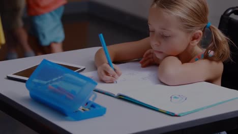 animation of data processing over diverse group of students
