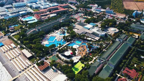 Aerial-4K-drone-footage-of-Kiriş--Kemer-,-and-mountains-–-filmed-in-a-vibrant-summer-time