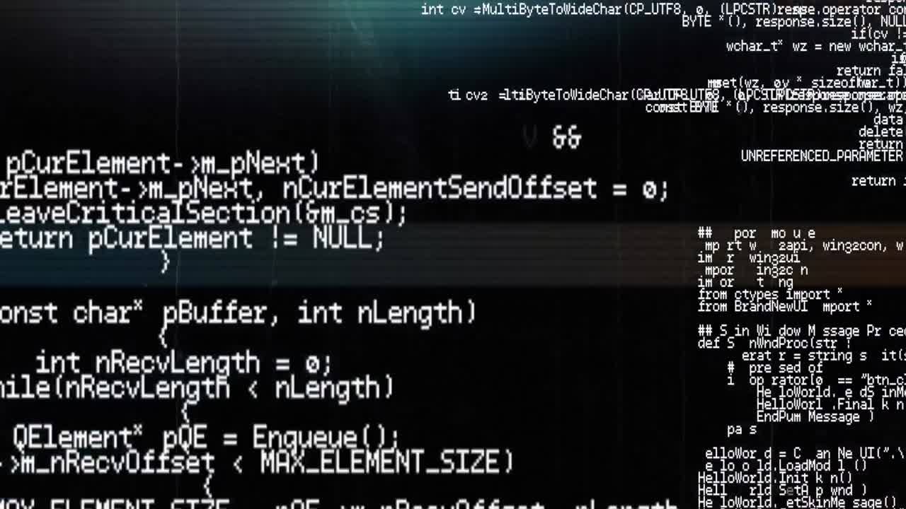 анимация обработки данных на зеленом фоне