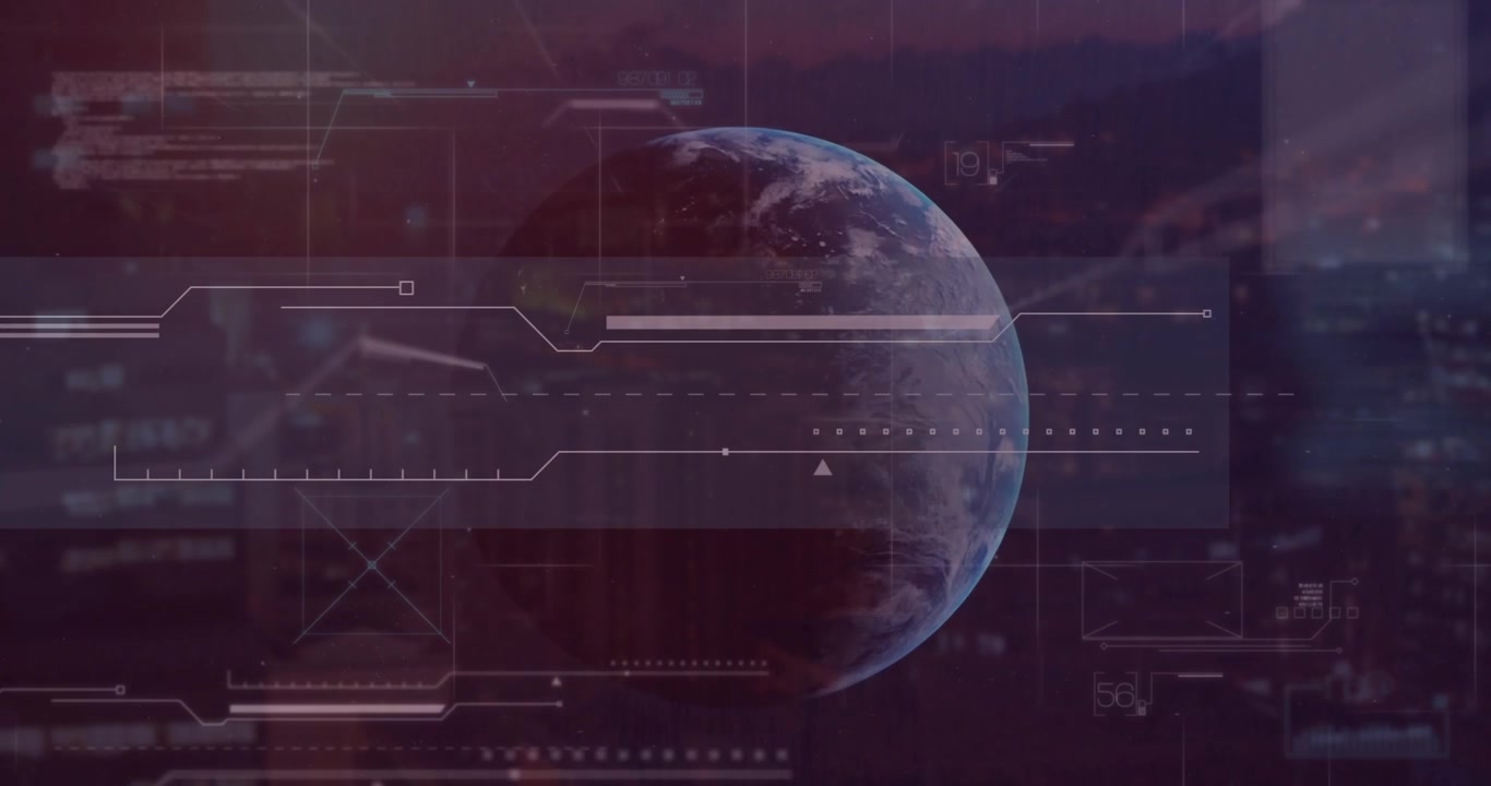Animation of data processing over globe